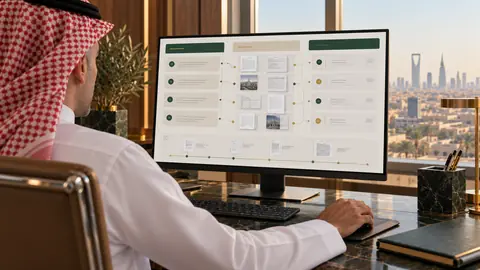 المحامي مشعل سليمان الربيش يرتب مستندات القضية وخريطة الإثبات