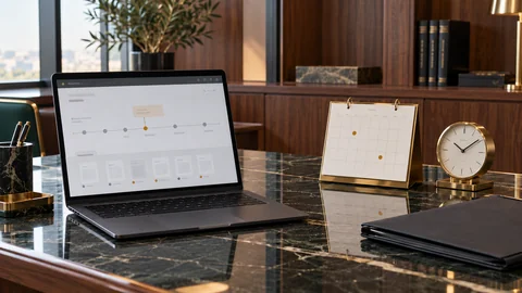 Illustrative elektronische Prüfung zu „Der Anspruch besteht fort, doch die Klage wird möglicherweise nicht zugelassen“ auf einem schwarzen Laptop an einem grünen Marmorschreibtisch